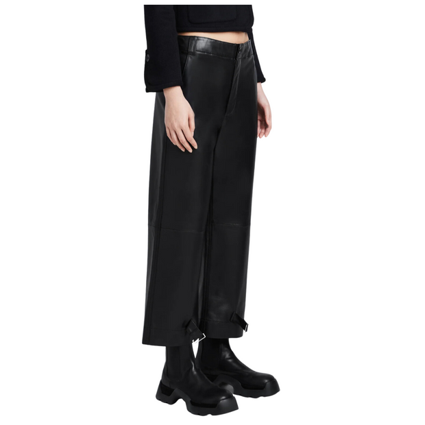 Lightweight Leather Tapered Pants