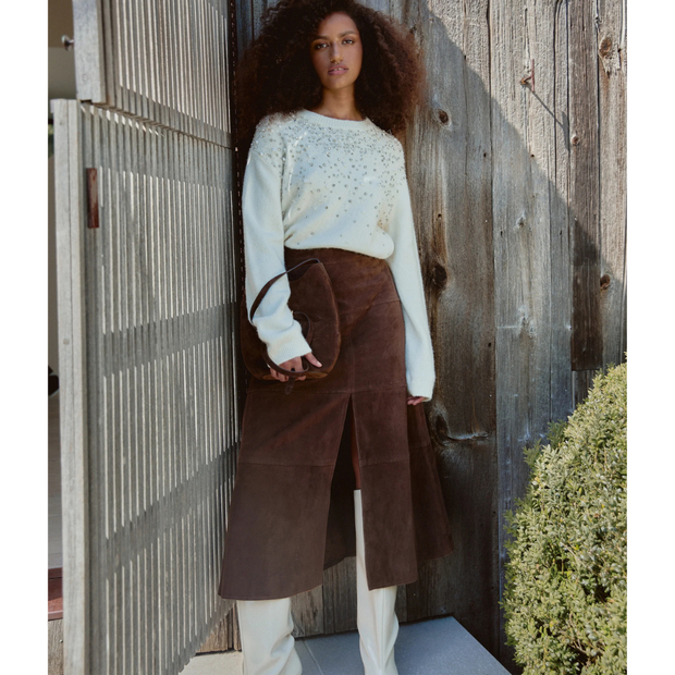 Chocolate Suede Hudson Skirt