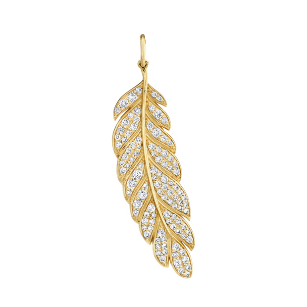 Pave Feather Charm