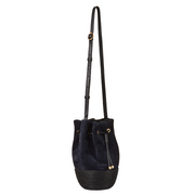 Navy Suede Bucket Bag