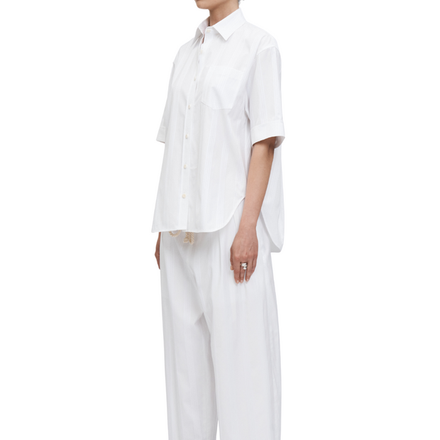 White Short Sleeve Oversized Shirt