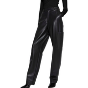 Faux Leather Tapered Trouser