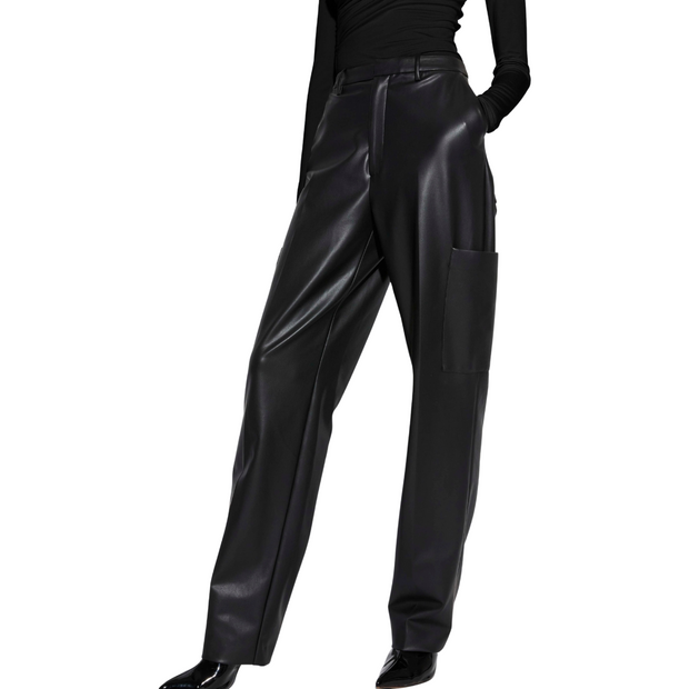 Faux Leather Tapered Trouser