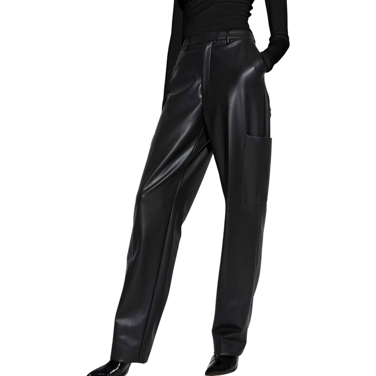 Faux Leather Tapered Trouser