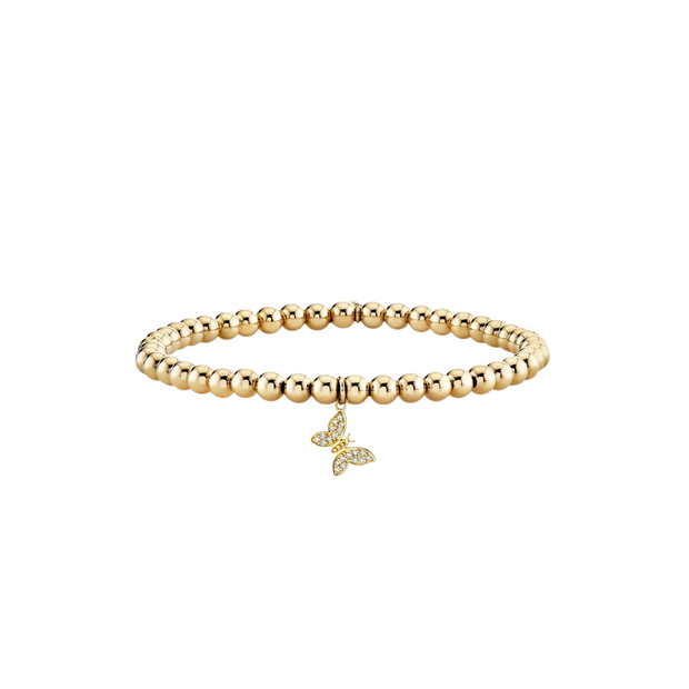 Tiny Pave Butterfly Charm Bracelet
