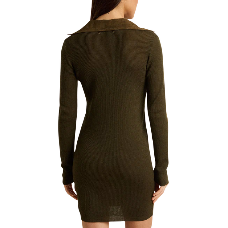 Leather Detail Mini Dress