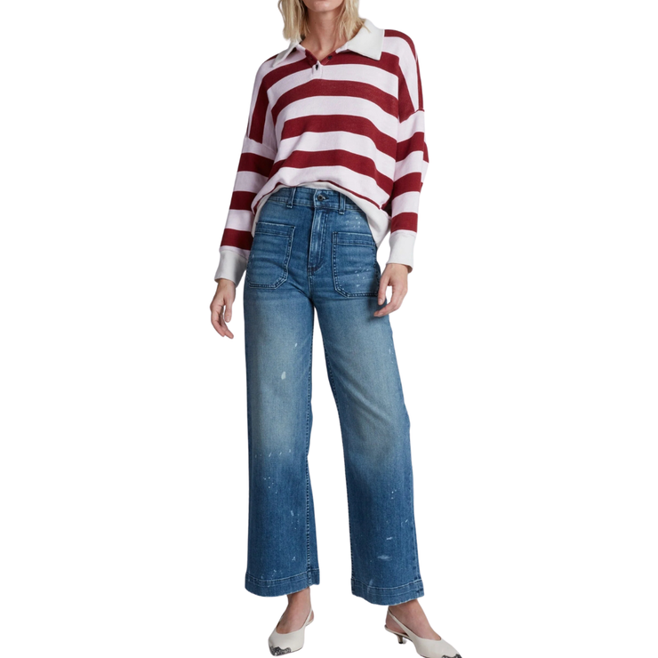 Stripe Polo Sweatshirt