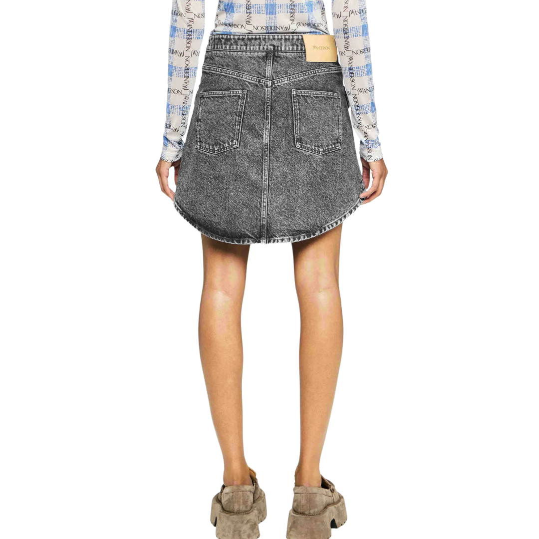 ミニスカート JW ANDERSON Women Mini Skirts DK0020 PG1195 GREY JW ANDERSON Chain-embellished denim mini skirt | THE OUTNET