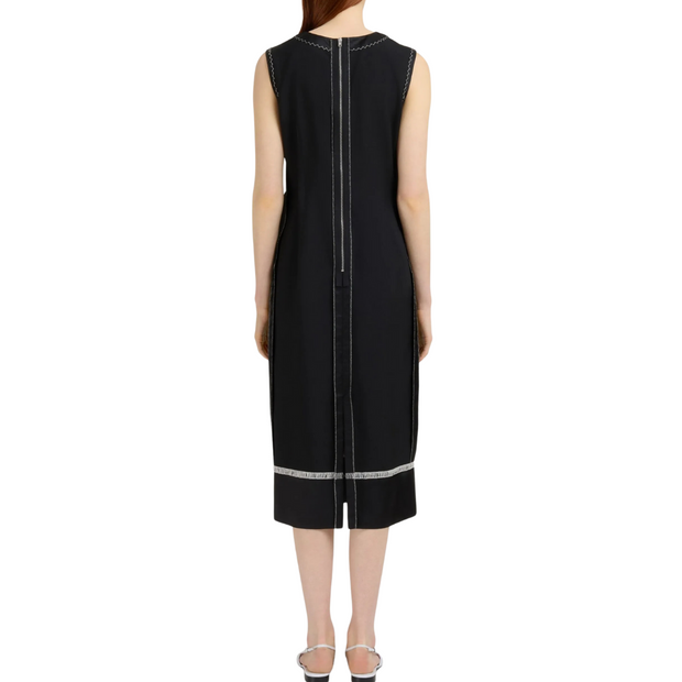 Tropical Wool Midi Dress