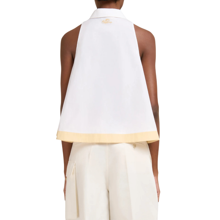 lily white clothing White organic poplin polo top