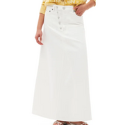 White Denim Maxi Skirt