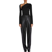 Faux Leather Tapered Trouser