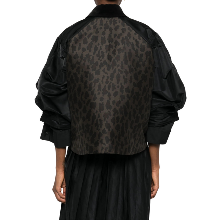 Leopard Print x Nylon Jacket