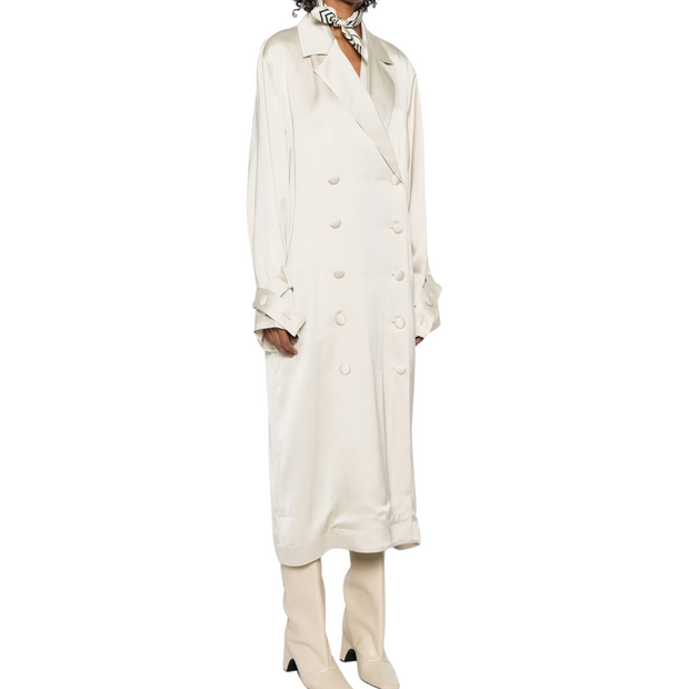 Pearl Satin Trench Dress