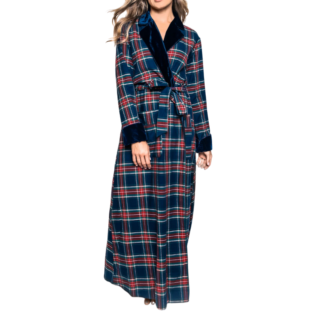 Velvet Trim Robe in Windsor Tartan