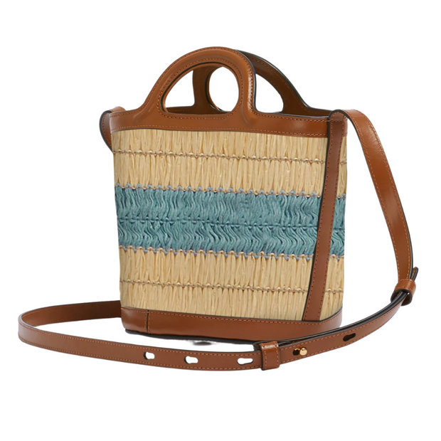 Stripe Raffia Sac Bag