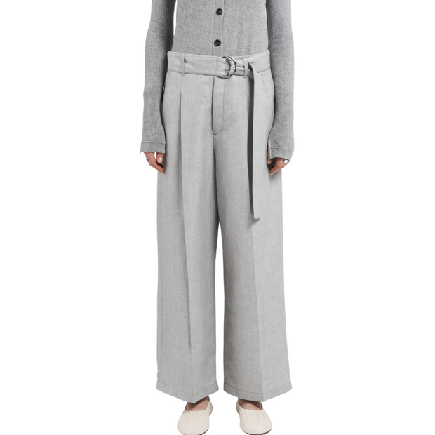 Grey Chambray Crop Pant