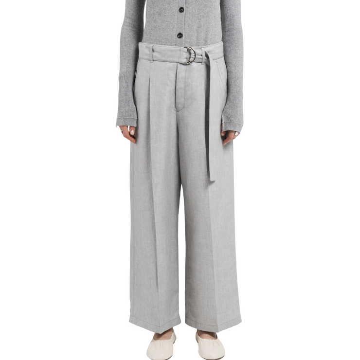 Grey Chambray Crop Pant