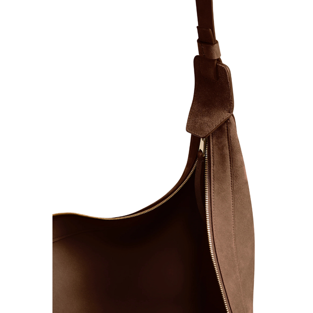 Dark Brown Suede Augustina Hobo