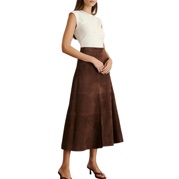 Chocolate Suede Hudson Skirt