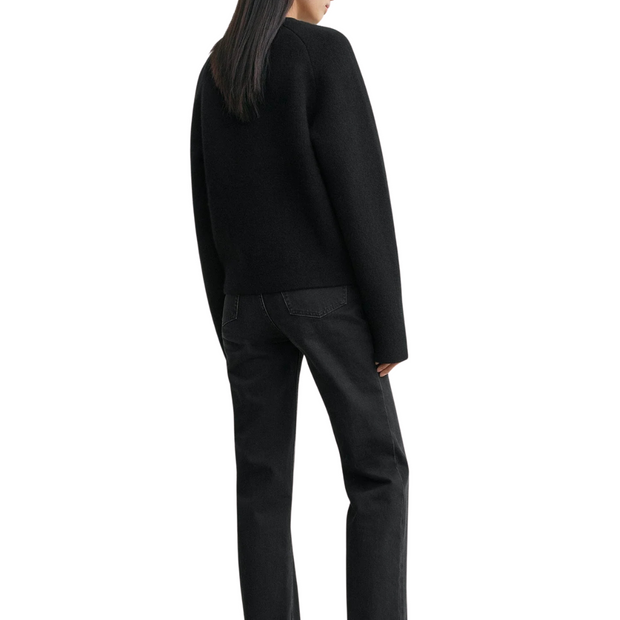 Black Hammered Button Cardigan