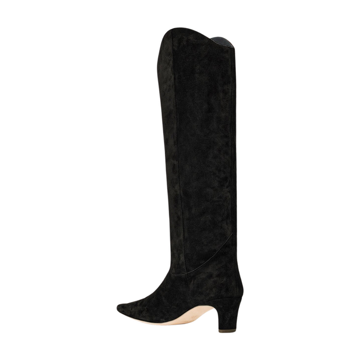 Black Suede Western Wally Boot