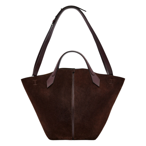 Chocolate Chelsea Suede Tote