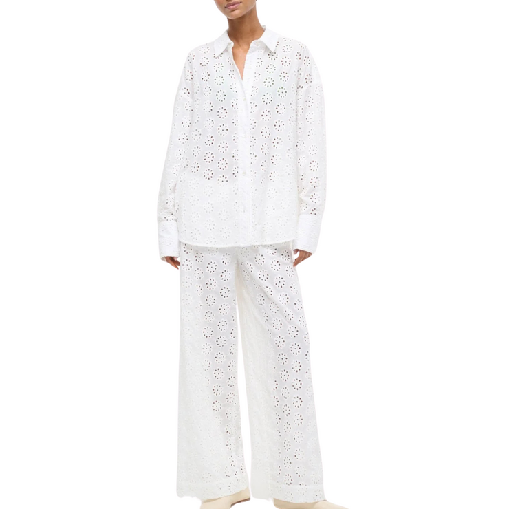 White Eyelet Bonfire Pant