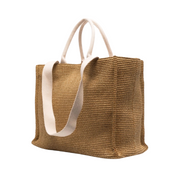 Large Natural Raffia Basket Bag