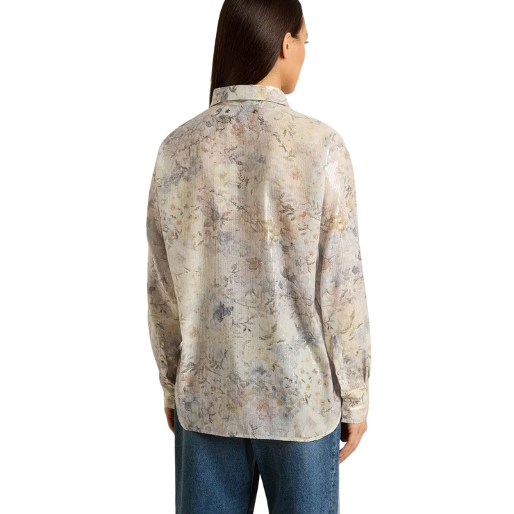 Pastel Floral Sequin Top