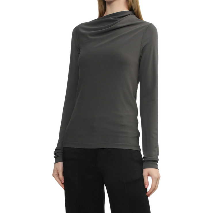 Anthracite Draped Jersey Top