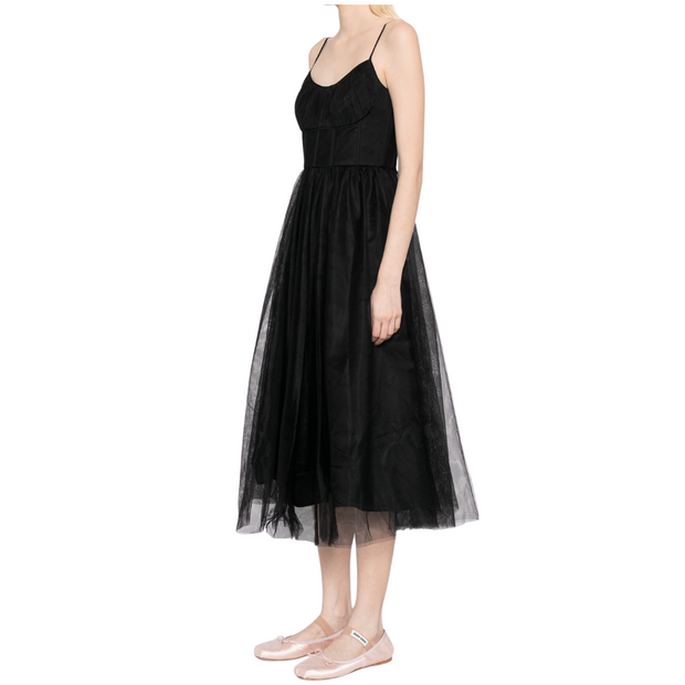 Tulle Corset Midi Dress