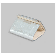 SILVER LEATHER TRIFOLD PRISMA WALLET