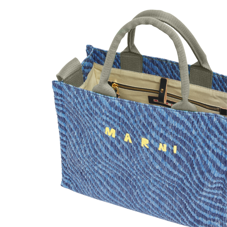 Wavy Woven Basket Tote
