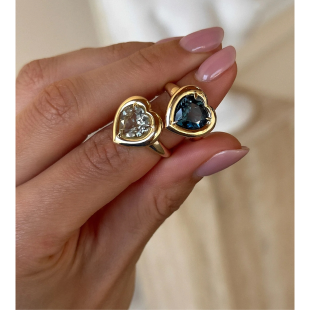 Eclipse Prasiolite Heart Ring
