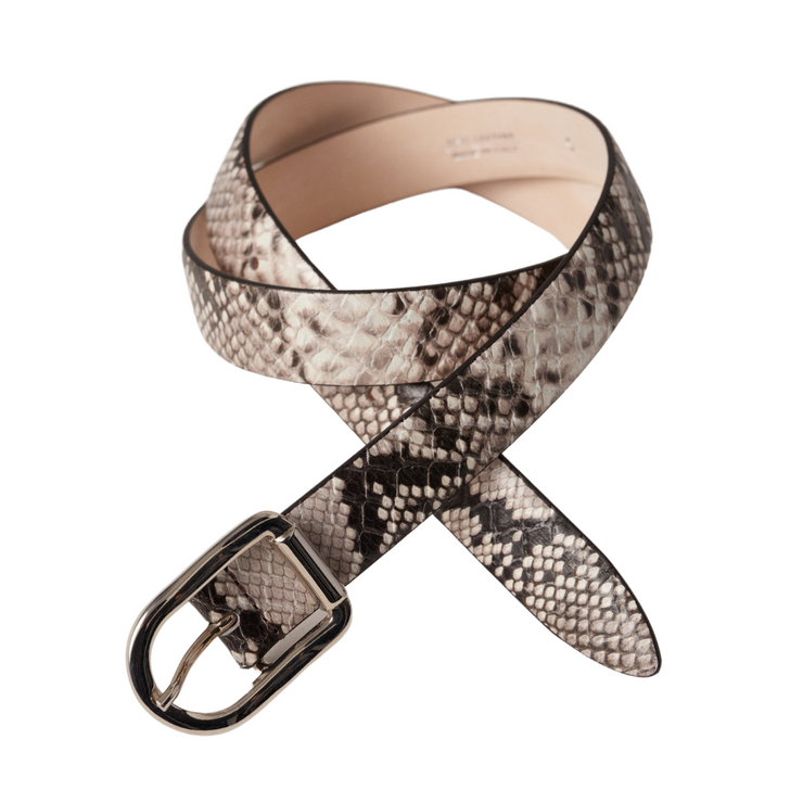 Ivory & Brown Snakeskin Mija Belt