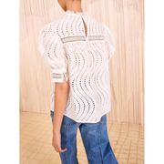 VIRGINIA LACE COLLAR SHORT SLEEVE BLOUSE