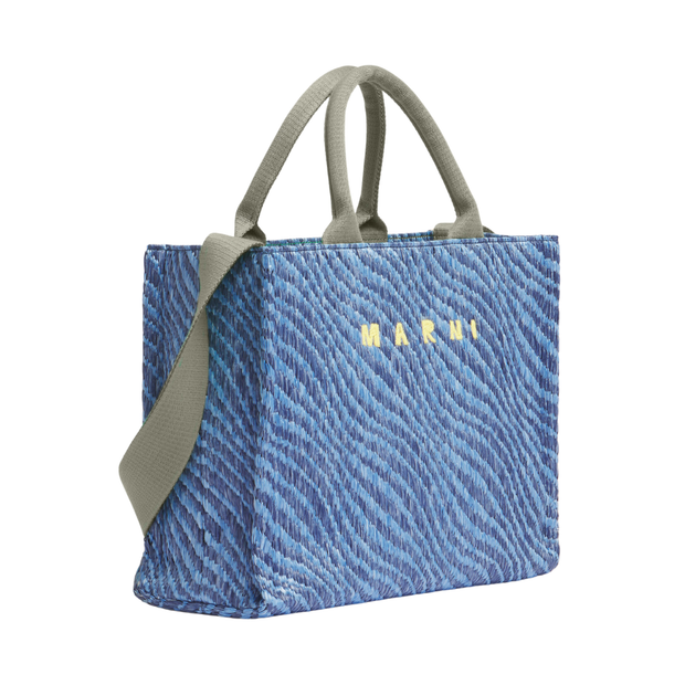 Wavy Woven Basket Tote