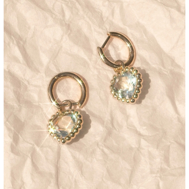 Prasiolite Heart Reverie Hoops
