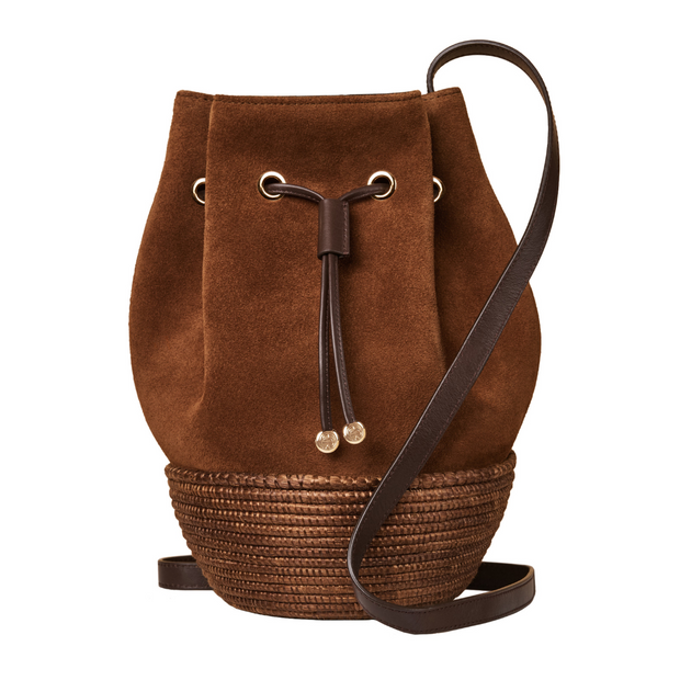 Chestnut Suede Bucket Bag