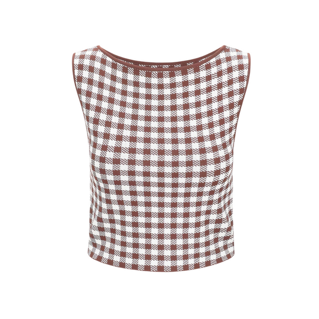 Montgomery Top - Chocolate Gingham