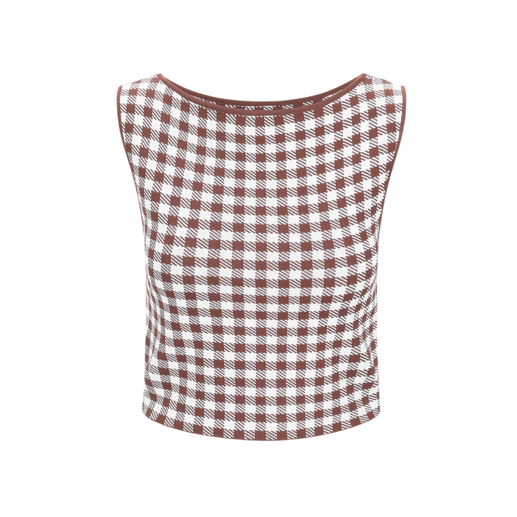 Montgomery Top - Chocolate Gingham