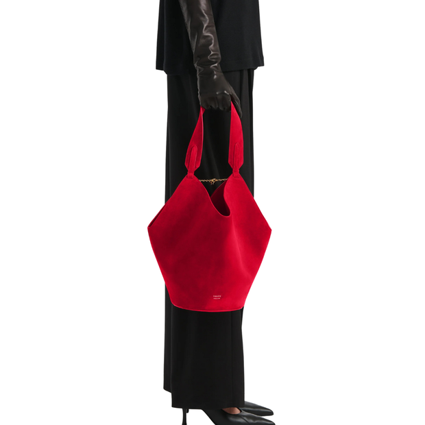 Ruby Small Suede Lotus Tote