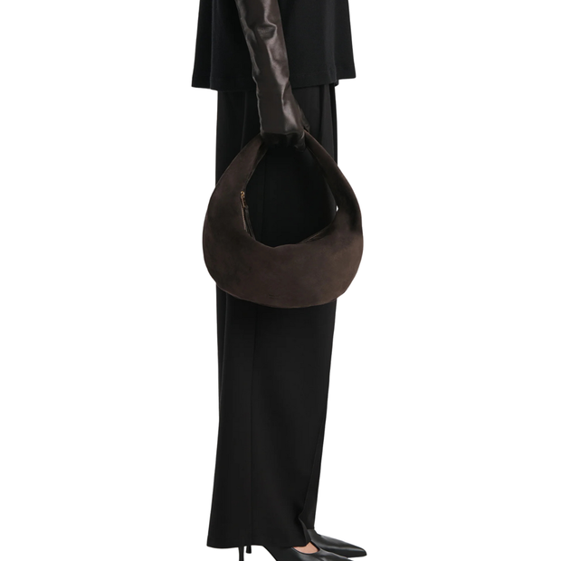 Dark Brown Olivia Suede Hobo