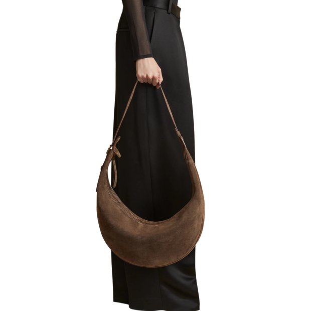 Dark Brown Suede Augustina Hobo