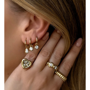 Eclipse Prasiolite Heart Ring