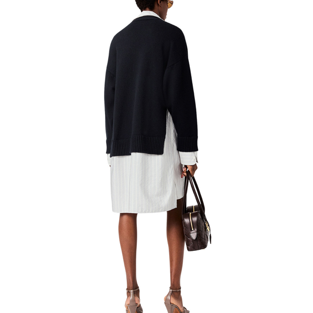 Stripe Sweater Shirt Dress