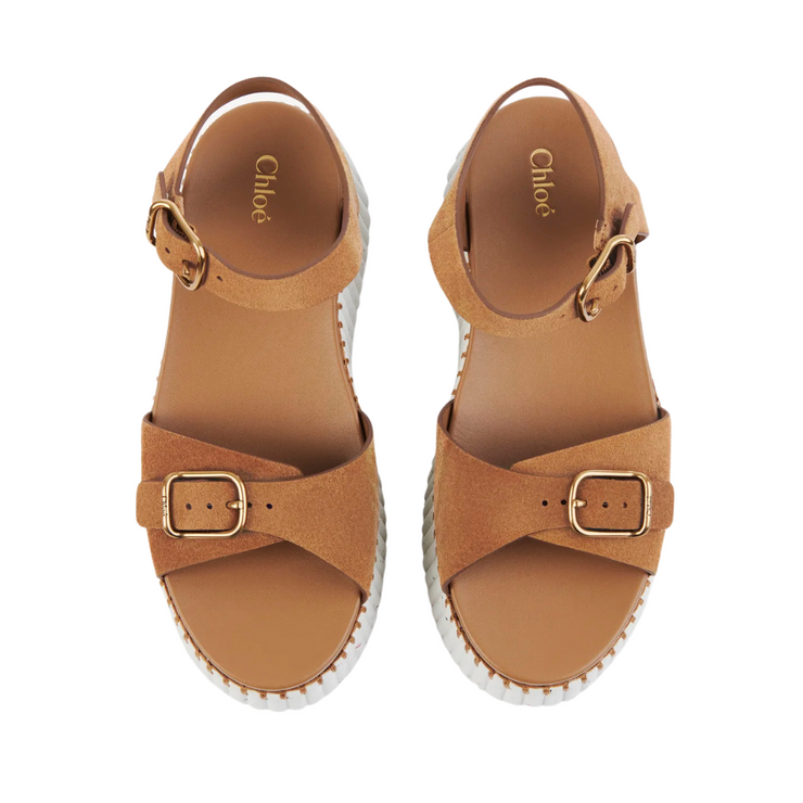 Brown Nama Suede Platform Sandal