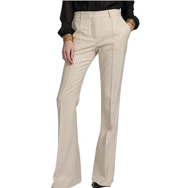 Cream Pinstripe Flair Pant