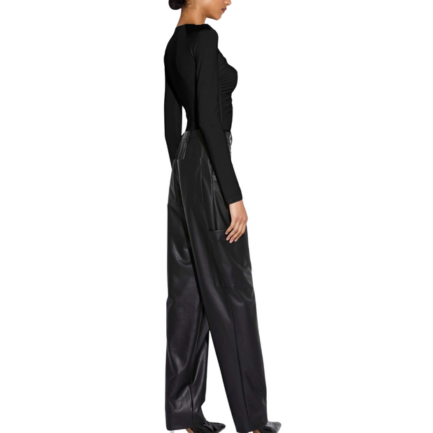 Faux Leather Tapered Trouser